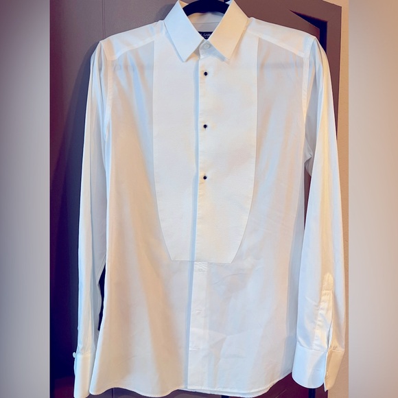 Dolce & Gabbana Gold White Cotton Button Front Shirt - Picture 2 of 4